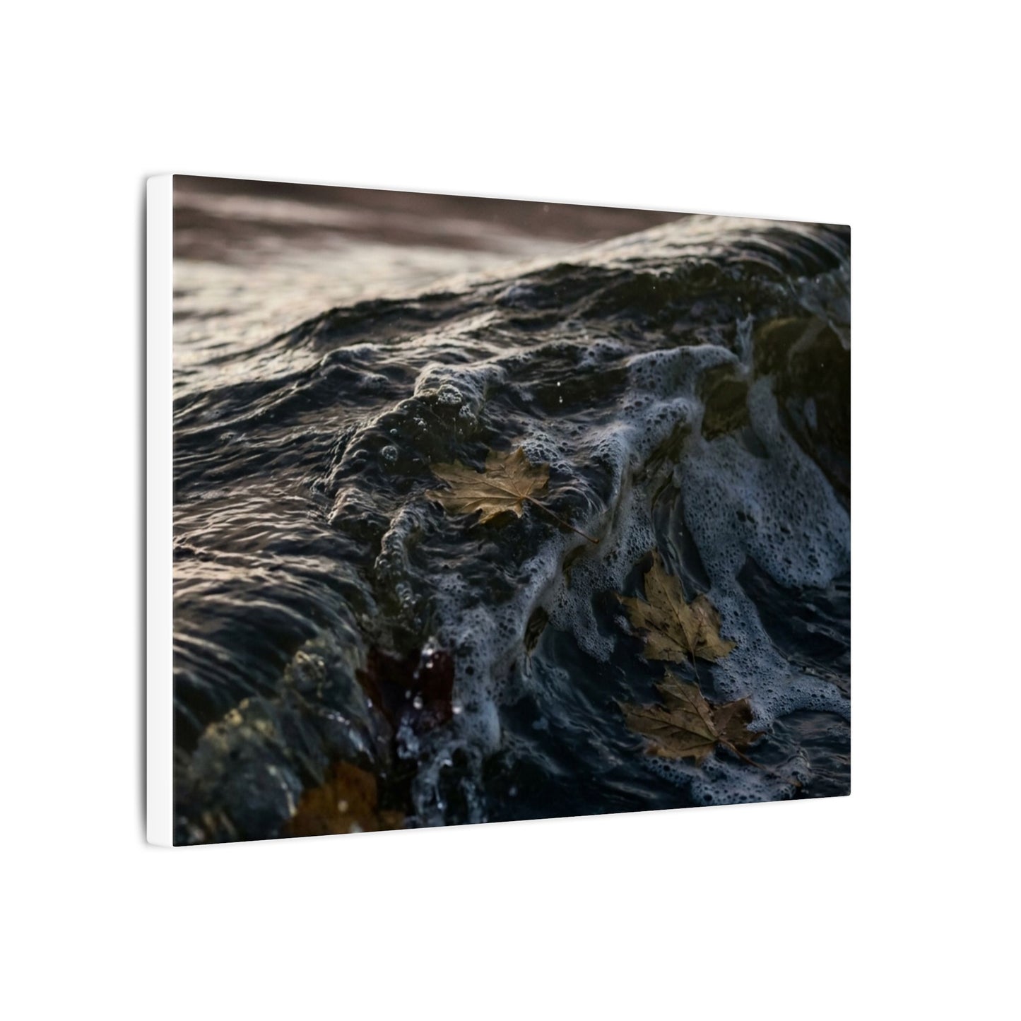 Dark Japandi Ocean Wave in Dawn | Moody Minimal Canvas Art