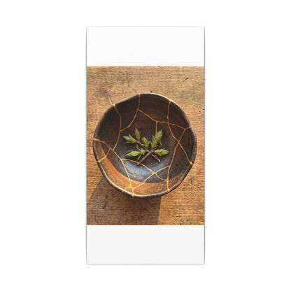 Ceramic Bowl Gold Repair Canvas Art | Resilient Kintsugi Art