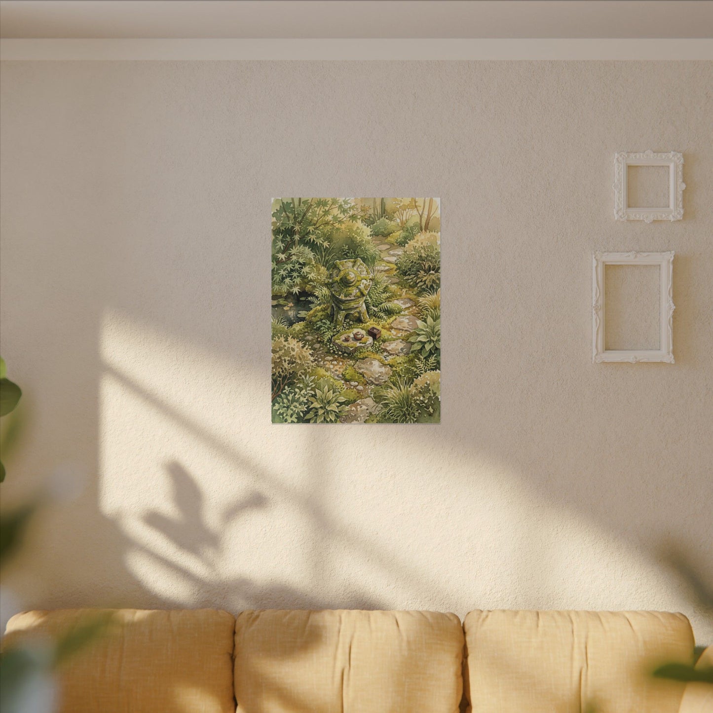 Datsuzoku Stone Lantern Canvas Art - Japandi Watercolor
