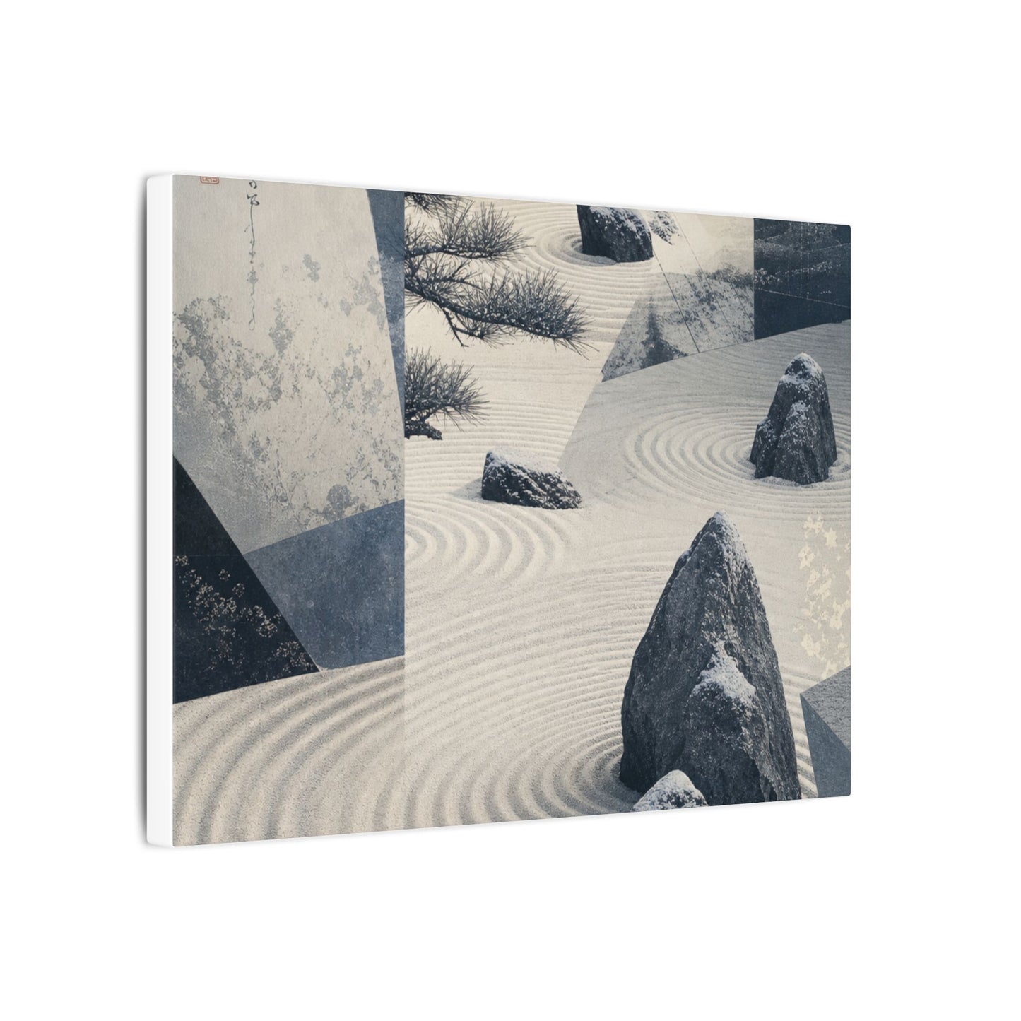 Seijaku Rock Garden Canvas Art - Zen Ukiyo E Inspired