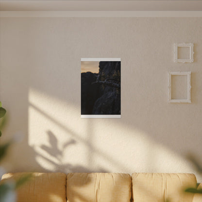 Pine Tree Moody Minimal Canvas Art | Sophisticated Dark Japandi Art