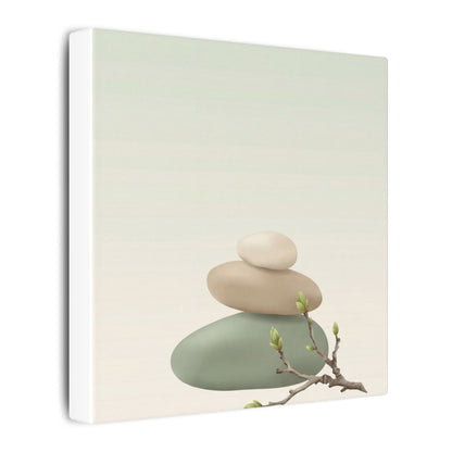 Dawn River Stones Canvas Art - Japandi Fukinsei