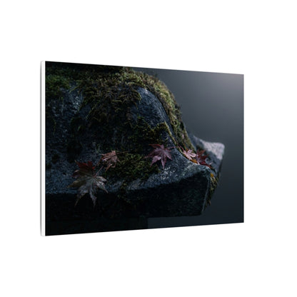 Stone Lantern Moody Minimal Canvas Art | Sophisticated Dark Japandi Art