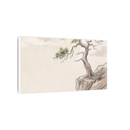 Japandi Pine Tree in Dappled | Minimal Line Canvas Art