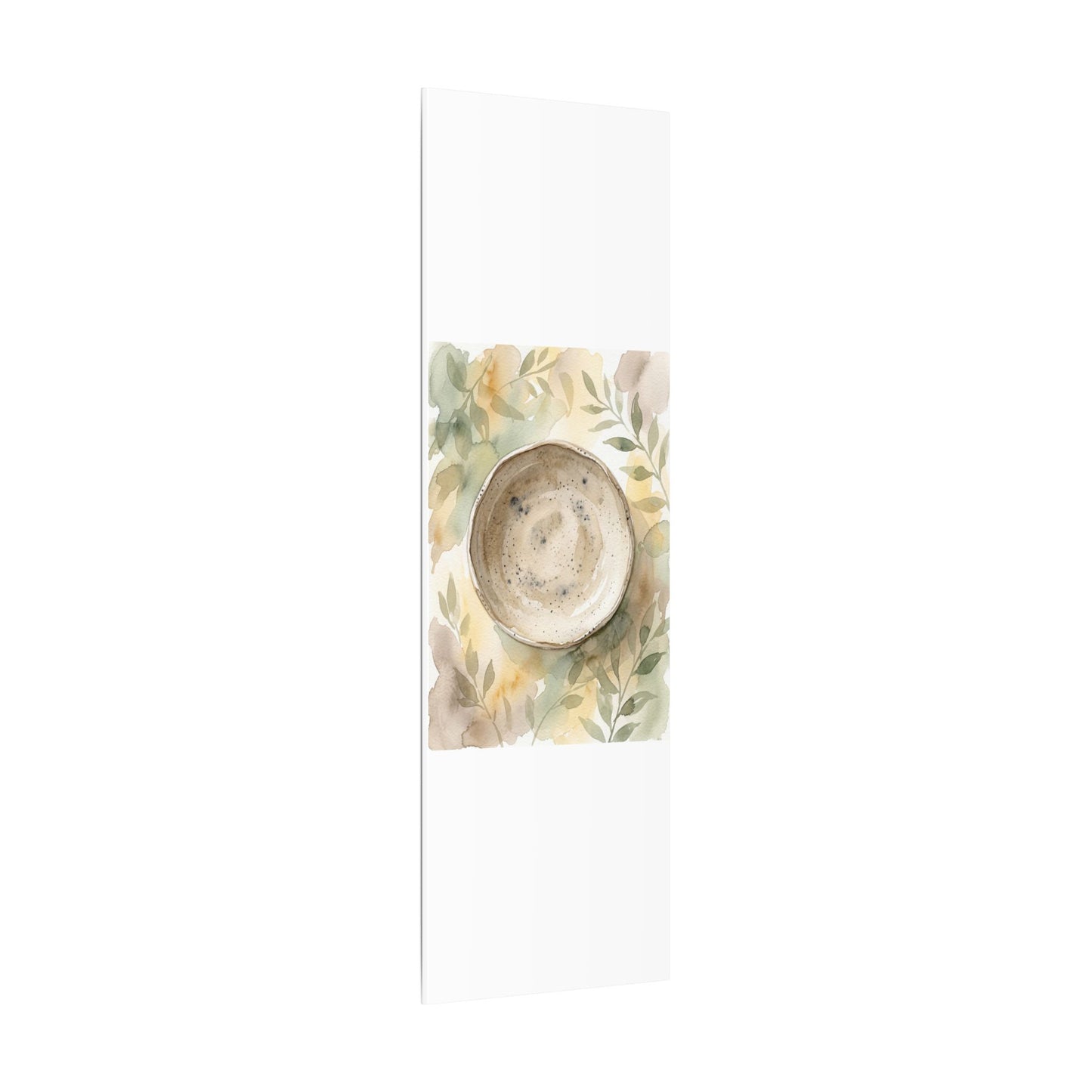 Ceramic Bowl Watercolor Canvas Art | Warm Japandi Art