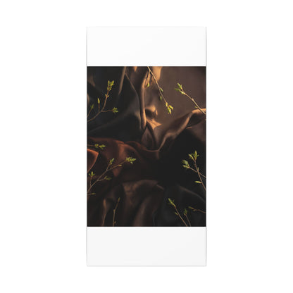 Dark Japandi Silk Drape in Golden Hour | Moody Minimal Canvas Art