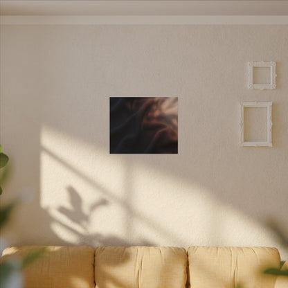 Dark Japandi Silk Drape in Dawn | Shadow Zen Canvas Art