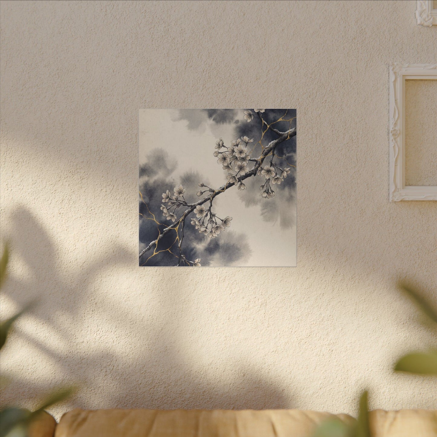 Ma Cherry Blossom Canvas Art - Kintsugi Gold Vein
