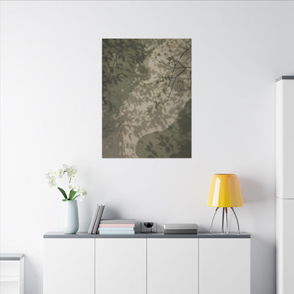 Neutral Shadow Play Canvas Art - Japanese Pattern Japandi