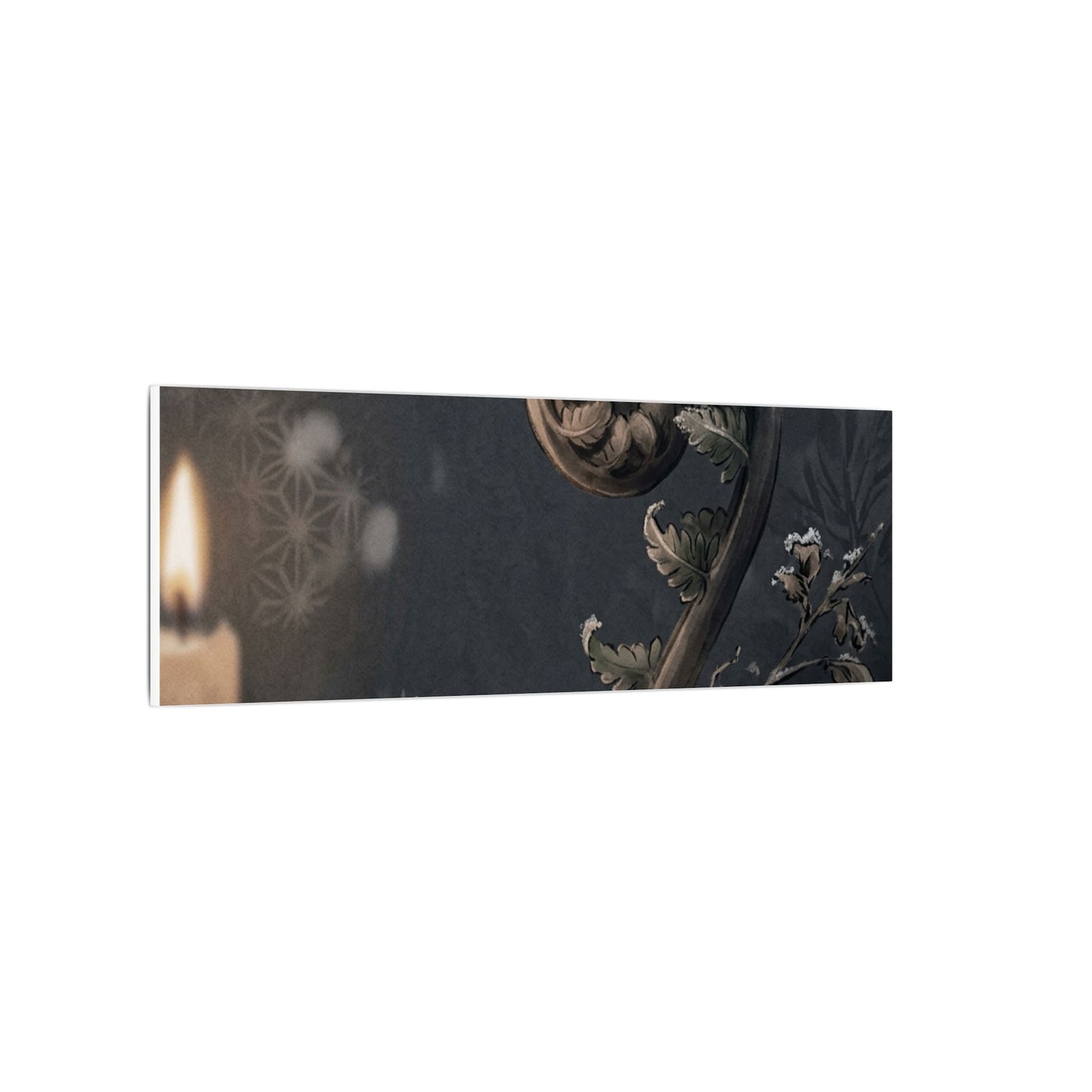 Candlelight Fern Unfurling Canvas Art - Japandi Ma