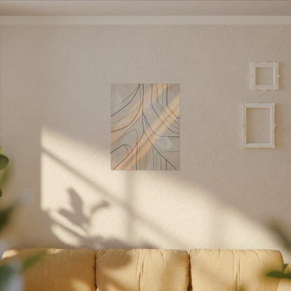 Shoji Screen Minimal Line Canvas Art | Warm Japandi Art