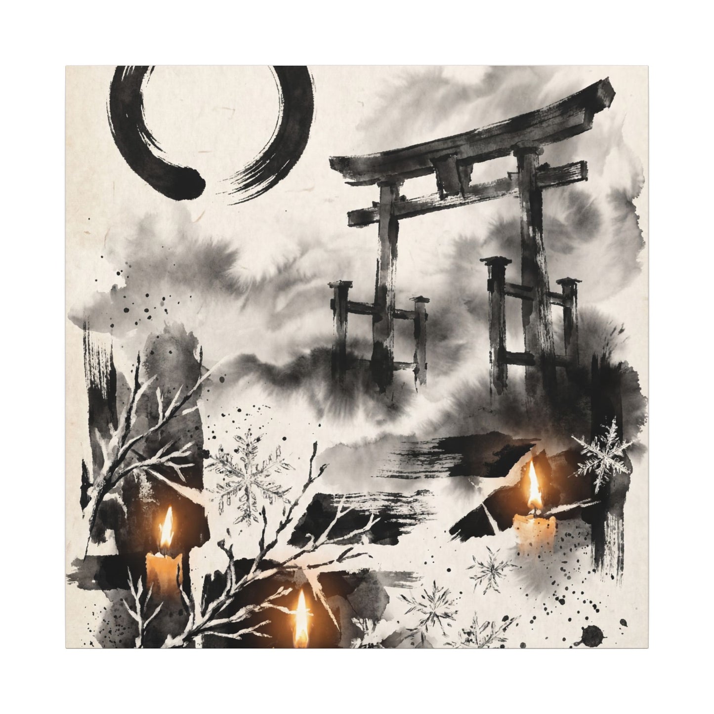 Candlelight Torii Gate Canvas Art - Zen Datsuzoku