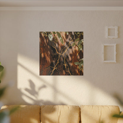 Kanso Rust Patina Canvas Art - Kintsugi Gold Vein
