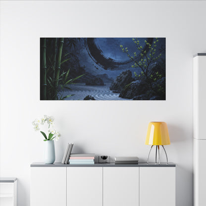 Serene Rock Garden Canvas Art - Enso Zen