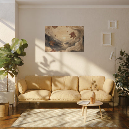 Autumn Silk Drape Watercolor Canvas Art | Earthy Decor
