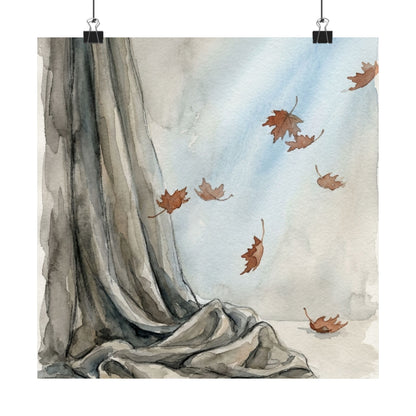 Warm Silk Drape Wall Art Print - Watercolor Japandi Art Print
