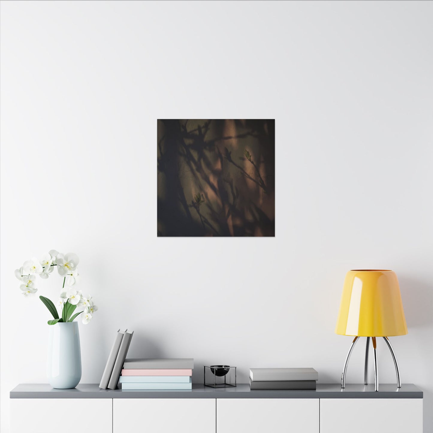 Candlelight Shadow Play Canvas Art - Dark Japandi Shibui