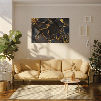 Golden Hour Broken Pottery Canvas Art - Kintsugi Ma