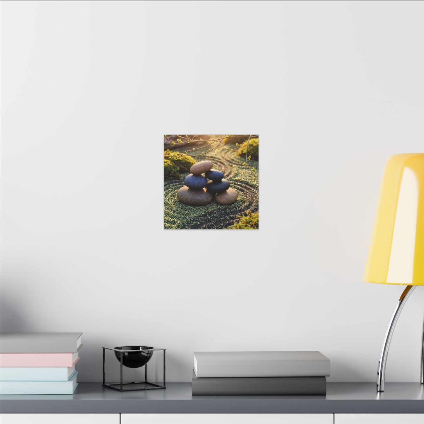 Zen River Stones in Golden Hour | Karesansui Canvas Art