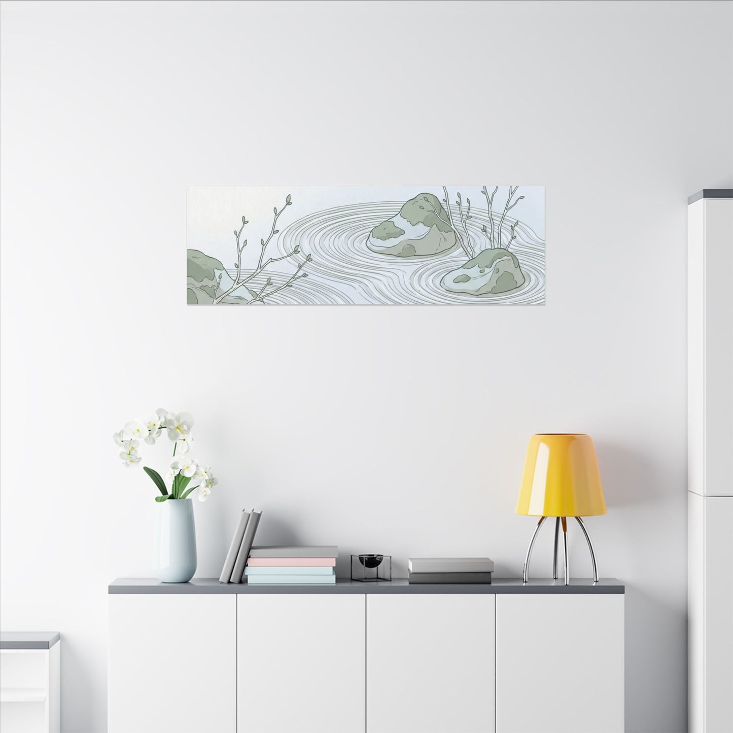 Moonlight Rock Garden Canvas Art - Japandi Ma