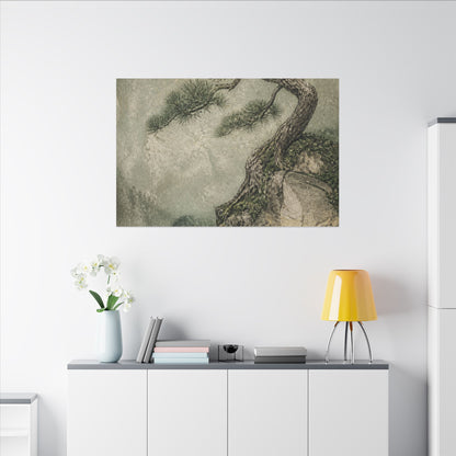 Fukinsei Pine Tree Canvas Art - Japandi Texture