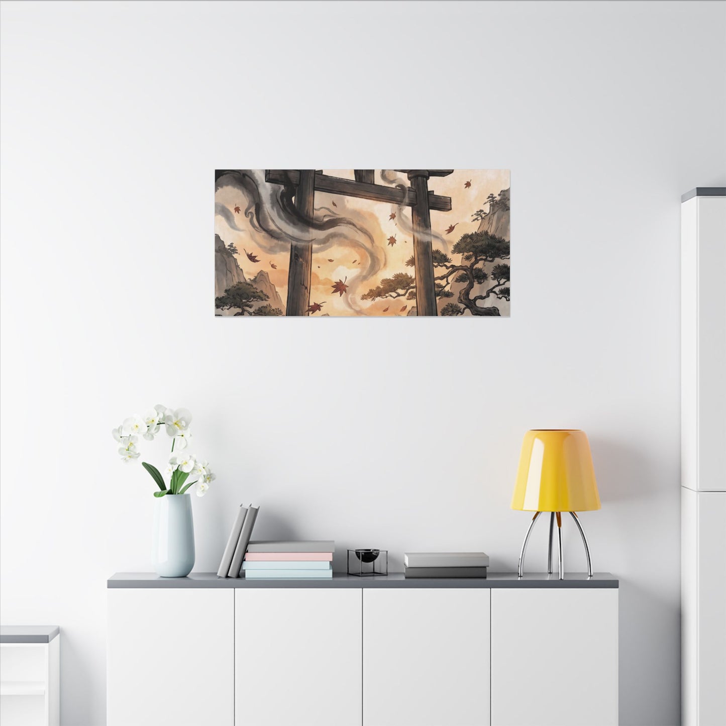 Torii Gate Ukiyo E Inspired Canvas Art | Serene Zen Art