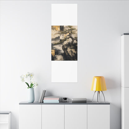 Golden Hour Pine Tree Canvas Art - Japandi Datsuzoku