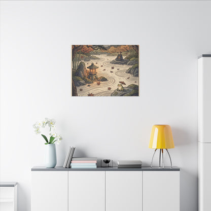 Rock Garden Autumn Canvas Art | Zen Serene Design