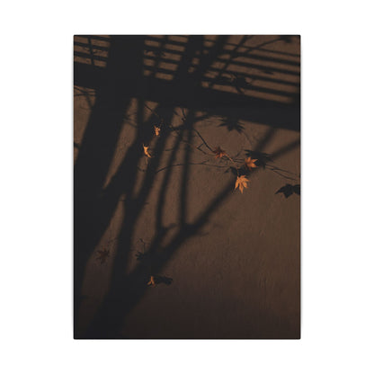 Shadow Play Autumn Canvas Art | Dark Japandi Luxurious Design