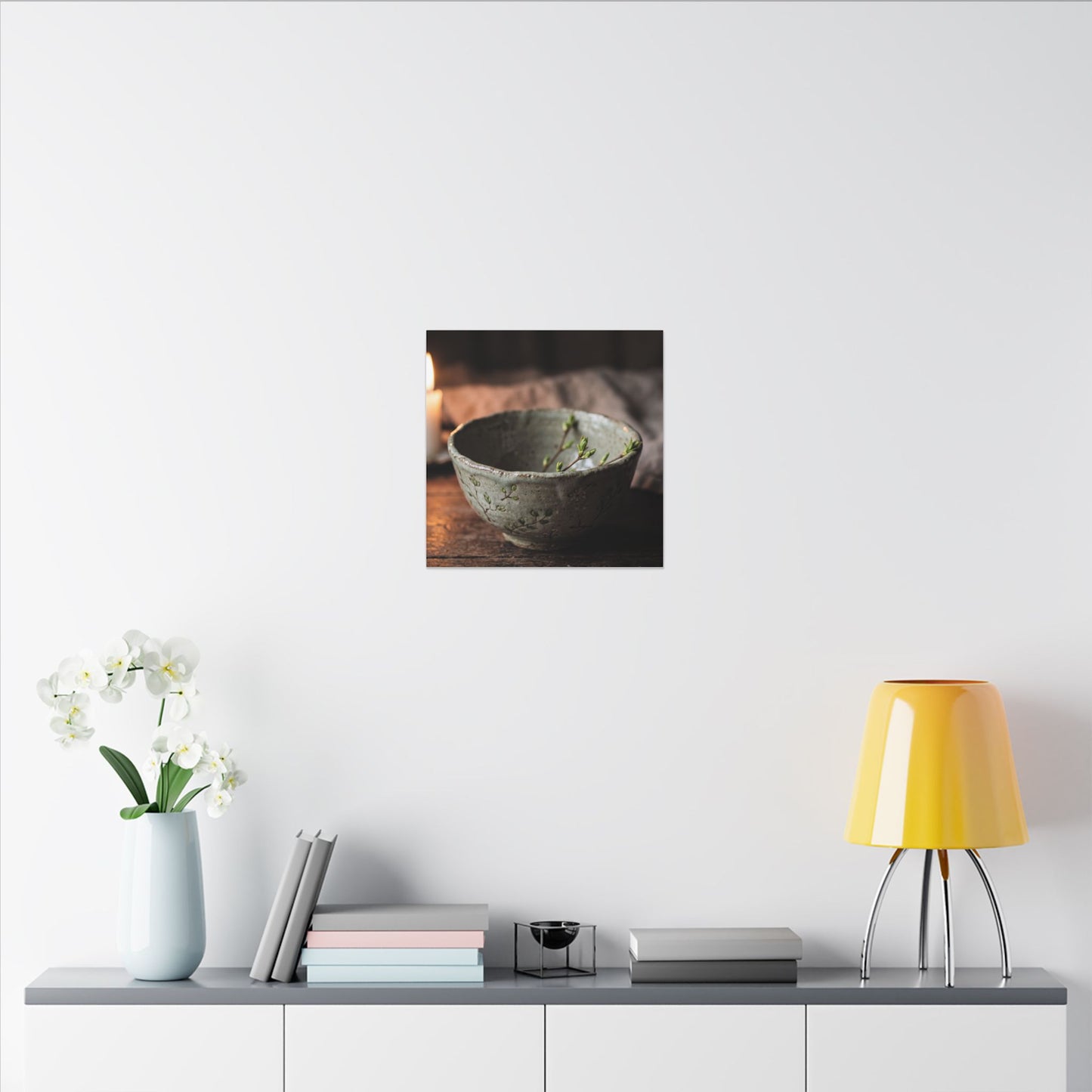 Ceramic Bowl Spring Canvas Art | Japandi Neutral Design