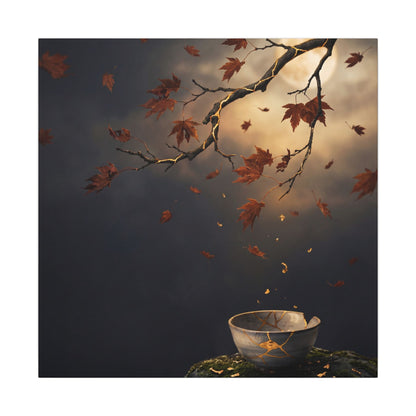 Moonlit Garden Gold Repair Canvas Art | Beautiful Kintsugi Art