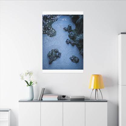 Contemplative Cherry Blossom Canvas Art - Karesansui Zen