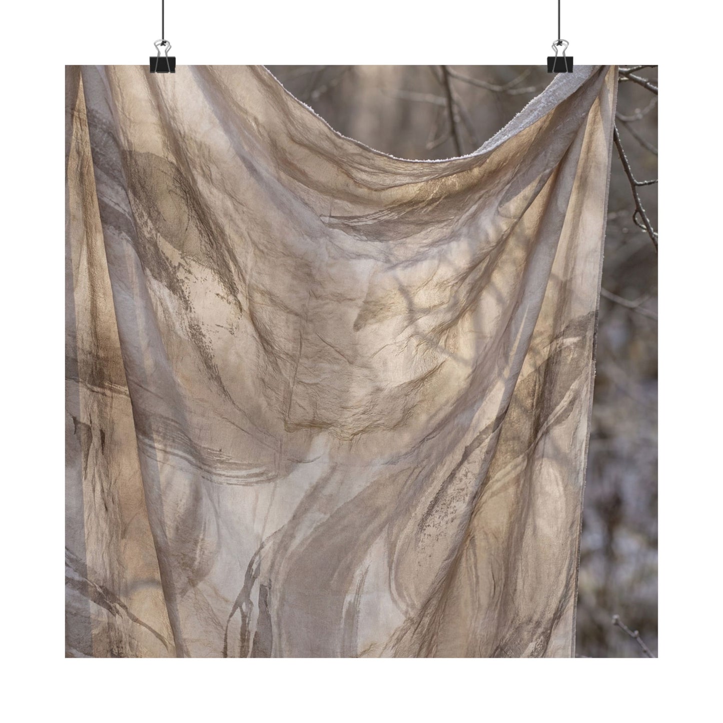 Dappled Silk Drape Wall Art Print - Japandi Ma