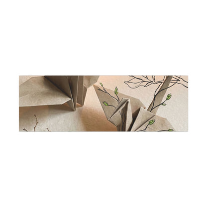 Paper Fold Spring Canvas Art | Japandi Earthy Design