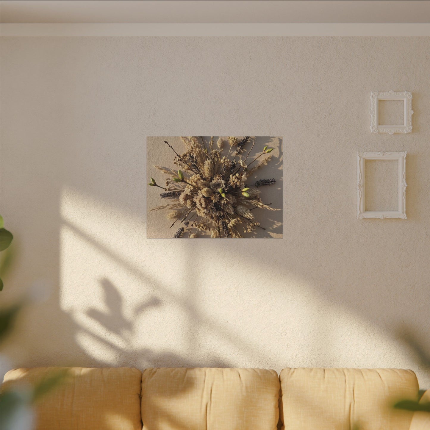Dried Flowers Spring Canvas Art | Japandi Earthy Design