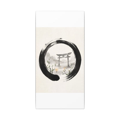 Spring Torii Gate Enso Canvas Art | Tranquil Decor