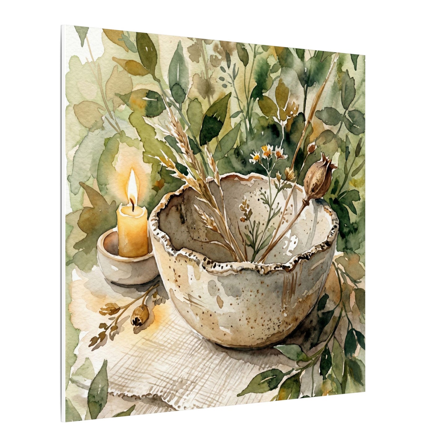Ceramic Bowl Summer Canvas Art | Japandi Elegant Design