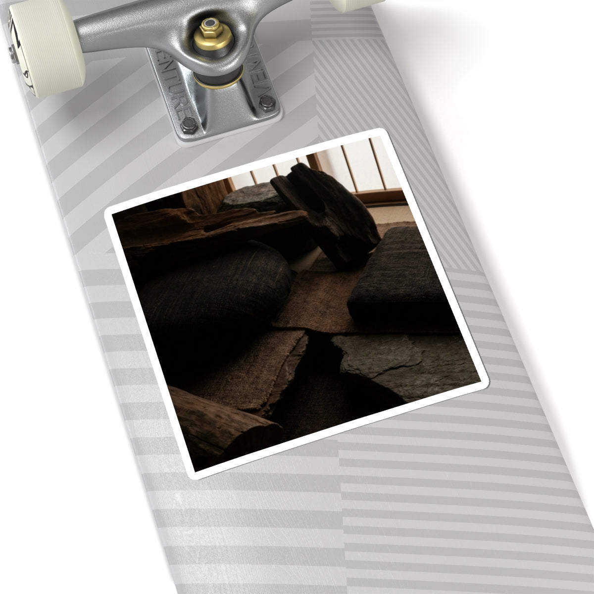 Dark Japandi Shadow Zen Sticker Art Print