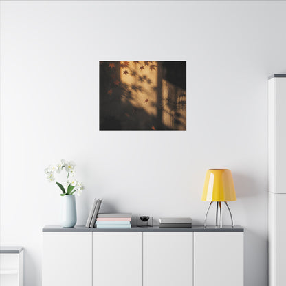 Shadow Play Canvas Art | Autumn Dark Japandi Charcoal Ink Art