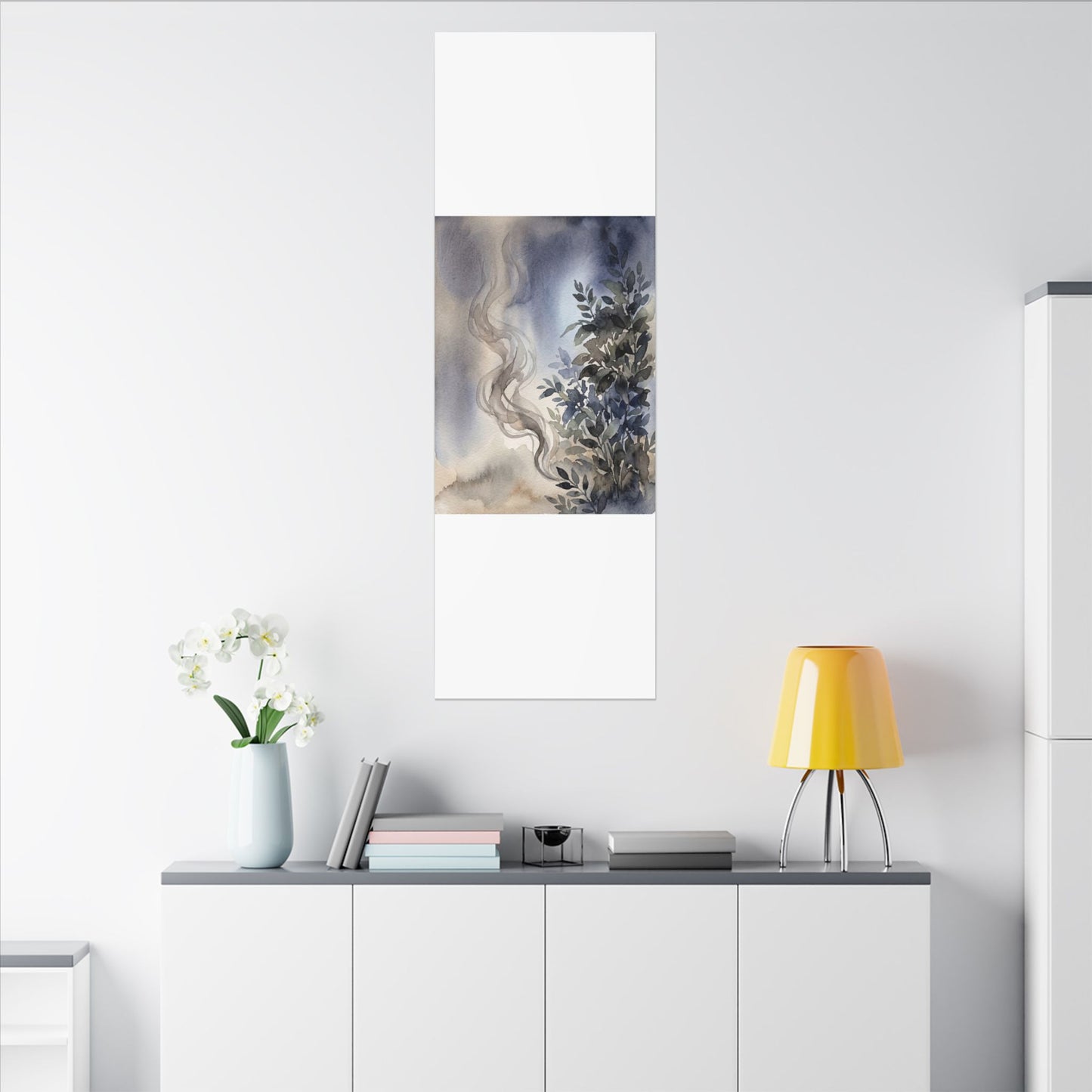 Incense Smoke Summer Canvas Art | Japandi Cozy Design
