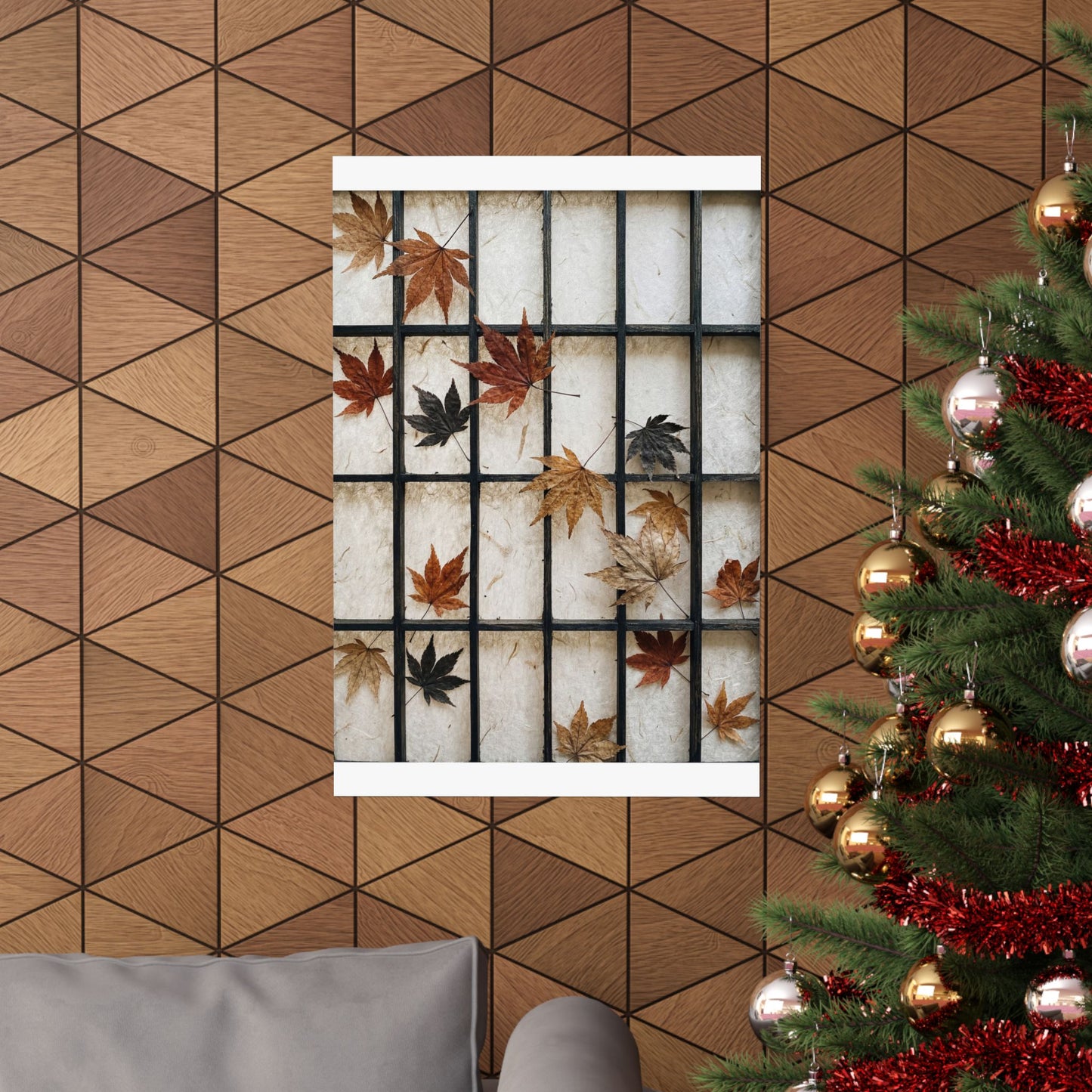 Shoji Screen Texture Wall Art Print | Elegant Japandi Art