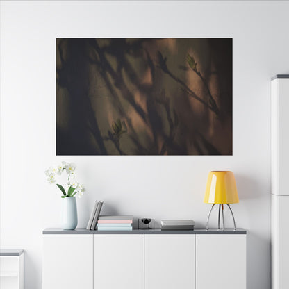 Candlelight Shadow Play Canvas Art - Dark Japandi Shibui
