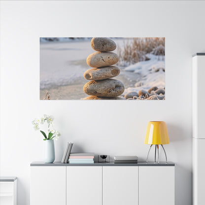 Ma River Stones Canvas Art - Japandi Japanese Pattern