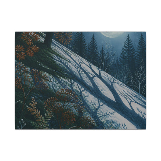 Shadow Play Winter Canvas Art | Cottagecore Rustic Design