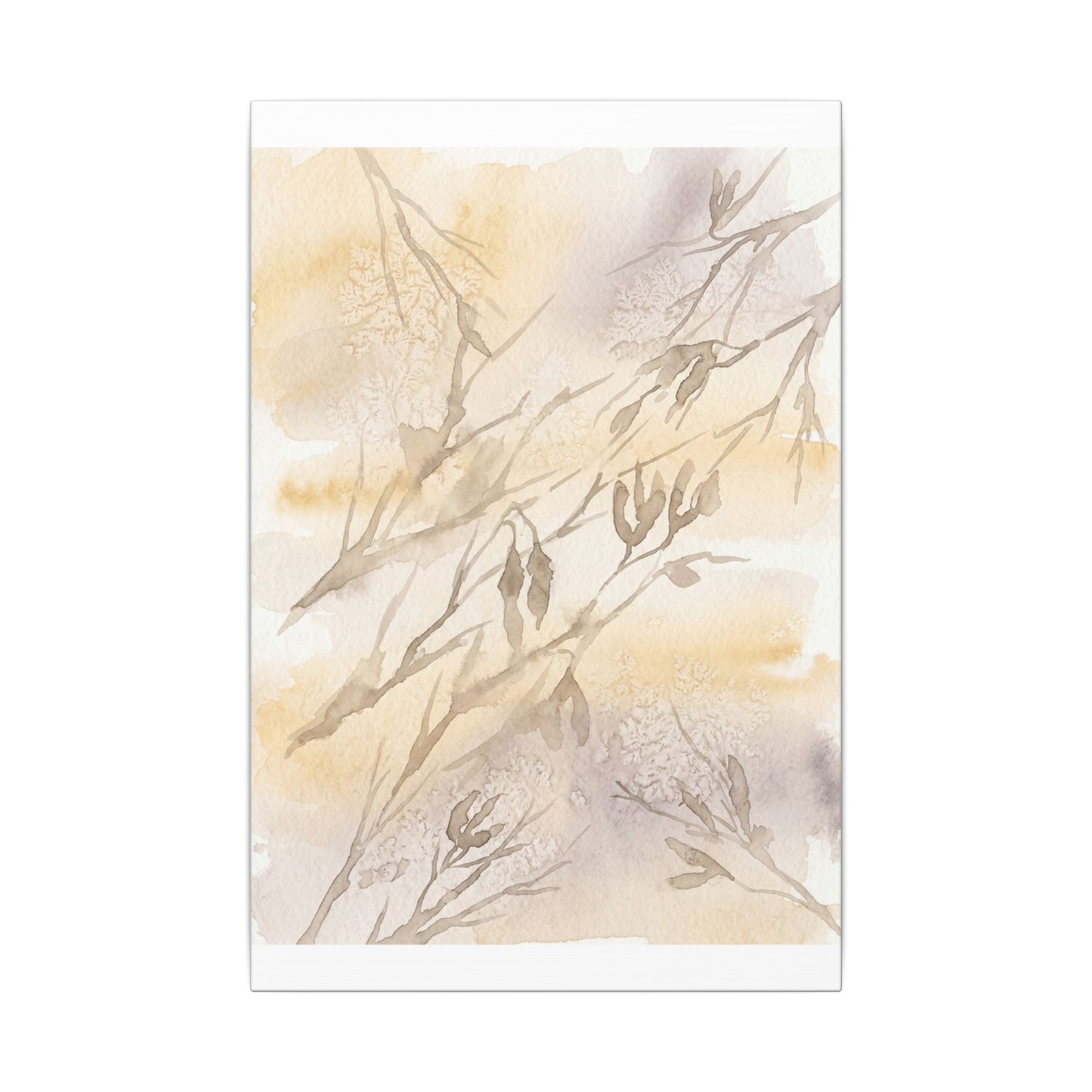 Shadow Play Winter Canvas Art | Japandi Warm Design