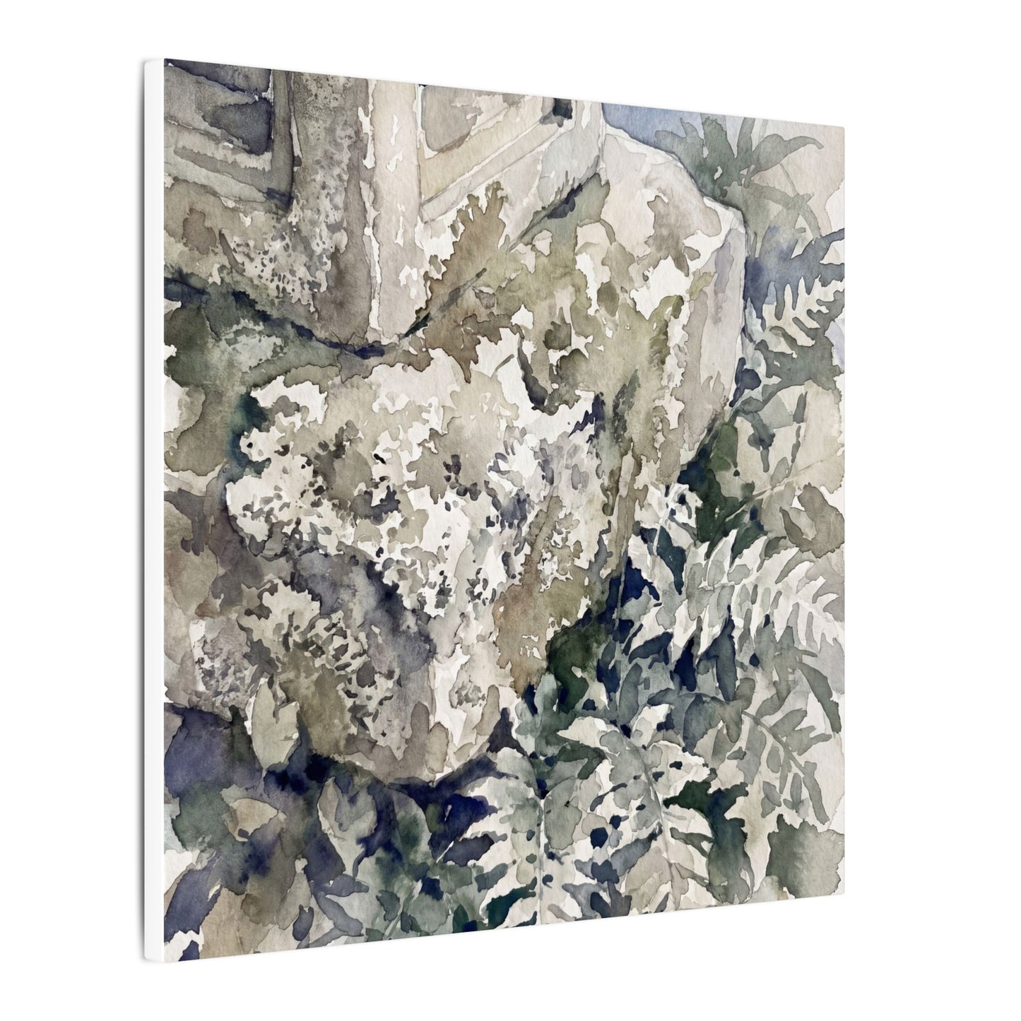 Stone Lantern Watercolor Canvas Art | Elegant Japandi Art