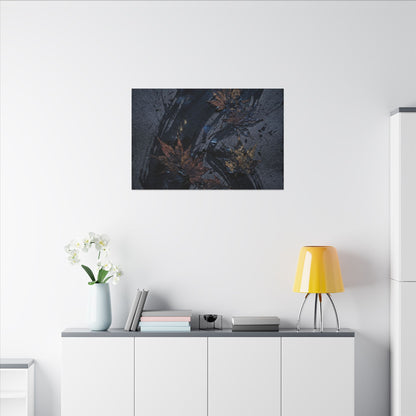 Sophisticated Ink Brushstroke Canvas Art - Dark Texture Dark Japandi