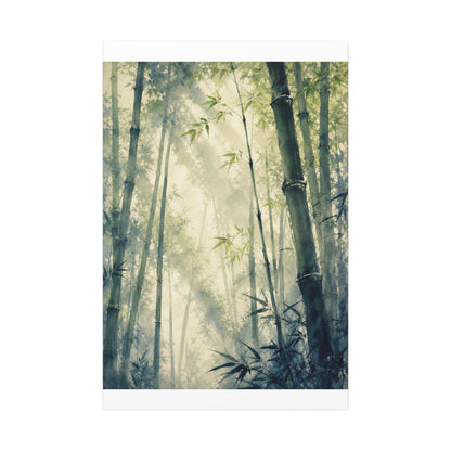 Bamboo Grove Spring Canvas Art | Zen Serene Design