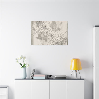 Summer Shadow Play Minimal Line Canvas Art | Earthy Decor