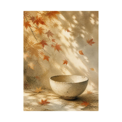 Ceramic Bowl Wall Art Print | Autumn Japandi Watercolor Art